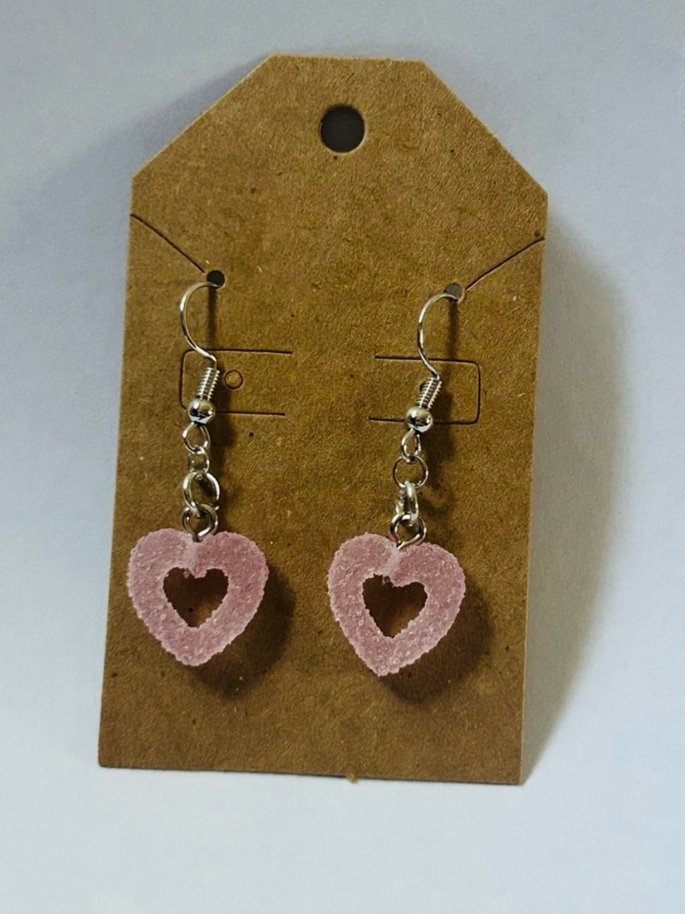 Pink Heart Dangle Earrings - Women Jewelry